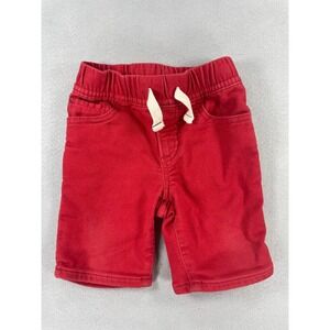 Gap Toddler Boys Red‎ Denim Shorts Stretch Pull On 12-18 Mo. Elastic Waist